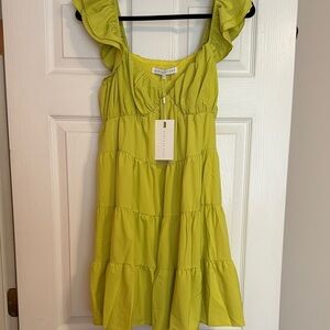 Endless Rose Lime Ruffled Mini Dress